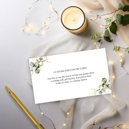 Gold Greenery Custom Enclosure Card Begleitkarte