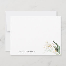Gold Greenery Eleganter Name oder Paare-Namen Mitteilungskarte