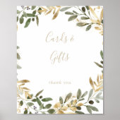 Gold Greenery Fall Cards and Gifts Sign Poster (Vorne)