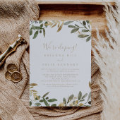 Gold Greenery Fall Elopement Empfang Einladung