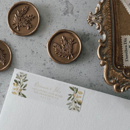 Gold Greenery Fall Return Address Label
