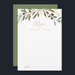 Gold Greenery Hochzeit im Herbst Advice Card Hinweiskarte<br><div class="desc">Diese goldene Grün-Hochzeit im Herbst-Tipp ist perfekt für eine moderne Hochzeit. Das Design zeichnet sich durch charmantes künstlerisches Grün und goldenes Blattwerk aus. Diese Karten sind ideal für Hochzeiten, Brautparty, Babydusche, Graduiertenfest u.v.m. Personalisieren Sie die Karten mit den Namen der Braut und Bräutigam, den Eltern, die Sie werden oder Absolvent....</div>
