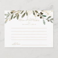 Gold Greenery Hochzeit im Herbst Advice Card