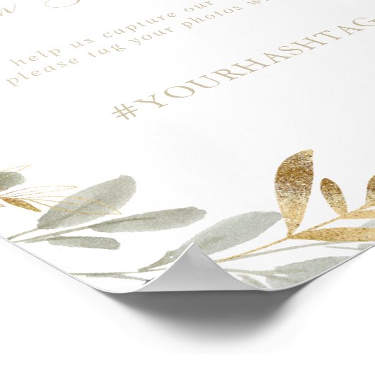 Gold Greenery Hochzeit im Herbst Oh Snap Signing Poster (Ecke)
