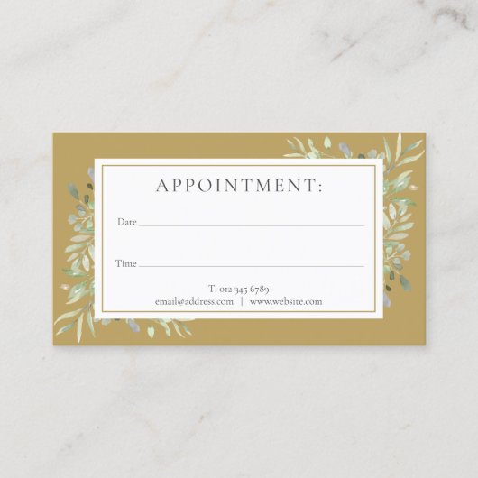 Gold Greenery Kundenwunschkarte Visitenkarte (Vorderseite)