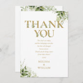 Gold Greenery Letter Baby Shower Gedicht Dankeskarte (Vorne/Hinten)