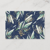 Gold Greenery Navy Blue Baby Books Request Visitenkarte (Rückseite)