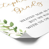 Gold Greenery vorbehaltenes Memorial Table Sign Poster (Ecke)