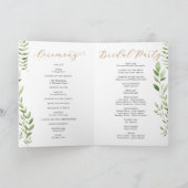 Gold Greenery Watercolor Folded Wedding Program Programm (Innenseite)