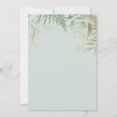 Gold Greenery Wedding Dress Brautparty Einladung (Rückseite)