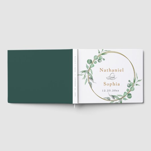 Gold Greenery Wedding Gästebuch (Voll)