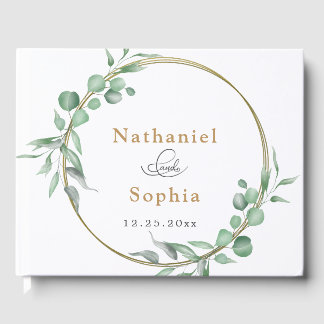 Gold Greenery Wedding Gästebuch