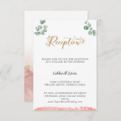 Gold Greenery Wedding Reception Insert Card (Vorne/Hinten)