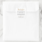 Gold Greenery Wedding Welcome Square Sticker (Tasche)