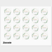 Gold Greenery Wedding Welcome Square Sticker (Blatt)
