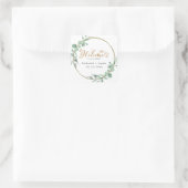 Gold Greenery Wedding Welcome Square Sticker (Tasche)