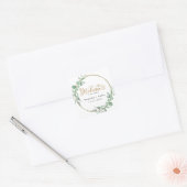 Gold Greenery Wedding Welcome Square Sticker (Umschlag)
