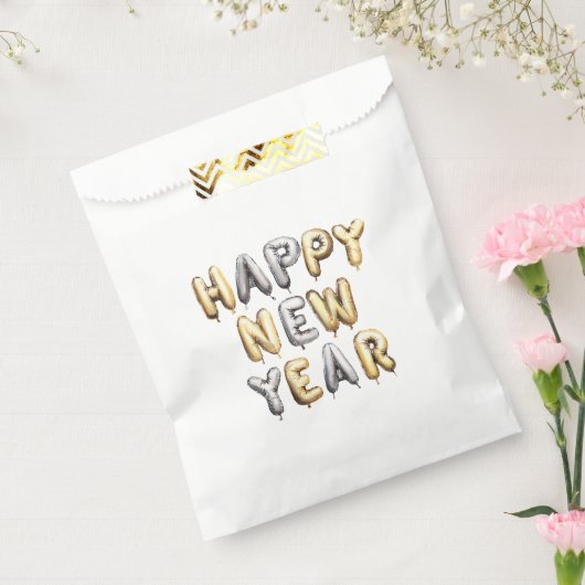 Gold Grey Happy New Year Geschenktütchen (Versiegelt)