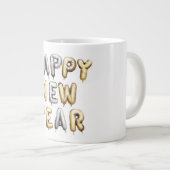 Gold Grey Happy New Year Jumbo-Tasse (Vorderseite Rechts)