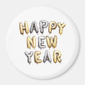 Gold Grey Happy New Year Magnet (Vorne)