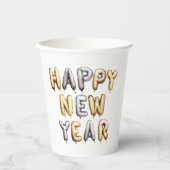 Gold Grey Happy New Year Pappbecher (Vorderseite)