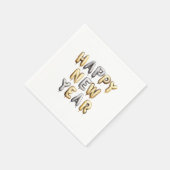 Gold Grey Happy New Year Serviette (Ecke)