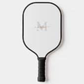 Gold & Grey Monogram Script Name Pickleball Paddle (Rückseite)