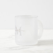 Gold & Grey Monogramm Swash-Schrift Mattglastasse (VorderseiteRechts)
