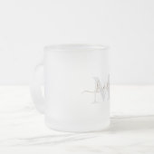 Gold & Grey Monogramm Swash-Schrift Mattglastasse (Vorderseite Links)