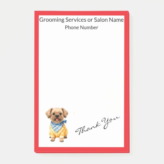 Gold Grooming Dog Personalized Elegant Collection Post-it Klebezettel (Vorderseite)
