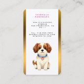 Gold Grooming Pet Personalized Elegant Collection Visitenkarte (Vorderseite)