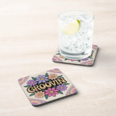 Gold Groovin Psychedelic Blume Untersetzer Set (Rechte Seite)