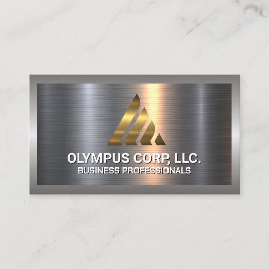 Gold Growth Corp Logo | Metallischer Hintergrund Visitenkarte (Vorderseite)