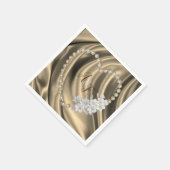 Gold, Grün, Blau, Elfenbeinseide und Perlen Napkin Serviette (Ecke)