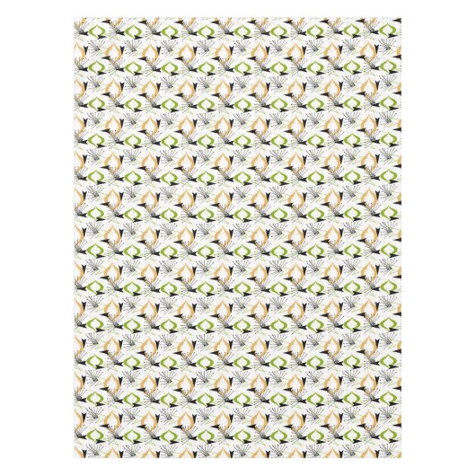 Gold, Grün, Schwarz auf weißen Atomwaffen | Retro Tischdecke (Vorderseite)