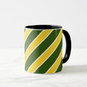 Gold/Grün, weiße Bänder, Streifen, geangelt, Tasse (VorderseiteRechts)