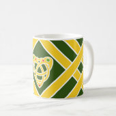 Gold/Grün-/weißebänder/Streifen, keltischer Kaffeetasse (VorderseiteRechts)
