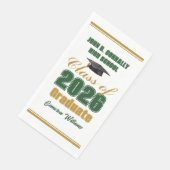 Gold-Grüne Abiturparty 2026 Serviette (Ecke)
