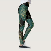 Gold-grüne Blätter Leggings (Rechts)