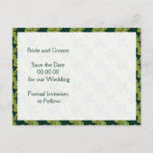 Gold, grüne irische Kleeblatt Hochzeit Sichern das Ankündigungspostkarte (Rückseite)