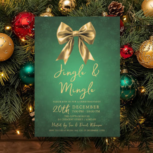 Gold Grüner Jingle Mingle Weihnachtsfeier Bogen Sc Einladung