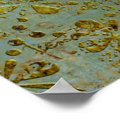Gold Grunge Alpaca Art Poster (Ecke)