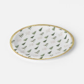 Gold Grunge Hand Drawn Pine Tree Weihnachten Pappteller (Schrägansicht)