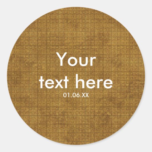 Gold Grunge Squares Gastgeschenk Stickers (Vorderseite)