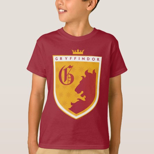Gold GRYFFINDOR™ Crowned Wappen T-Shirt (Vorderseite)