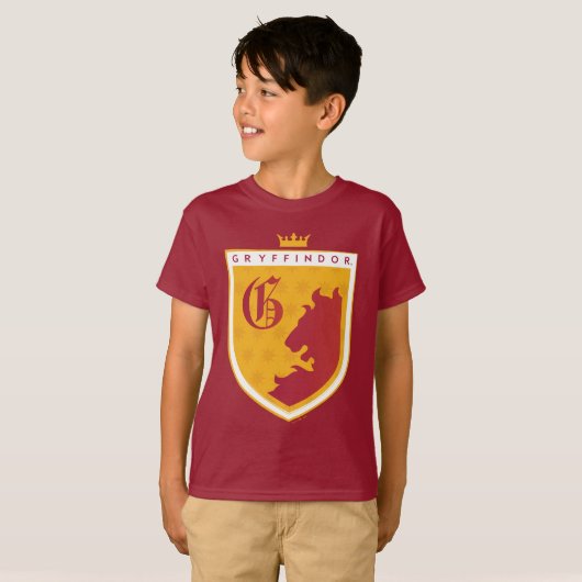 Gold GRYFFINDOR™ Crowned Wappen T-Shirt (Vorne ganz)