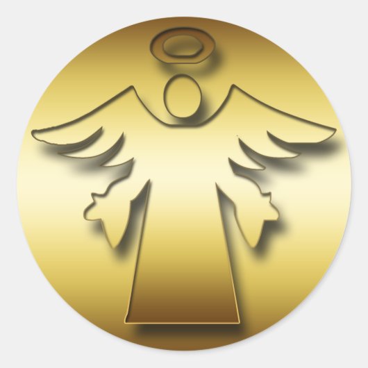 GOLD GUARDIAN ANGEL RUNDER AUFKLEBER (Vorderseite)