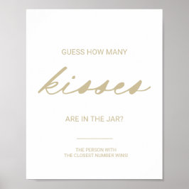 Gold Guess Wie viele Kisses Brautparty Game Poster