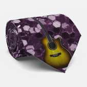Gold Guitar Lila Imitate Glitzer Krawatte (Gerollt)