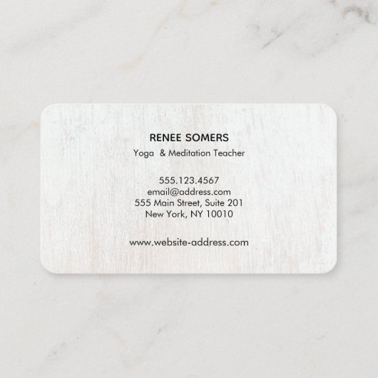 Gold Gyan Mudra Hand Meditation Lehrer Platz B Visitenkarte (Rückseite)